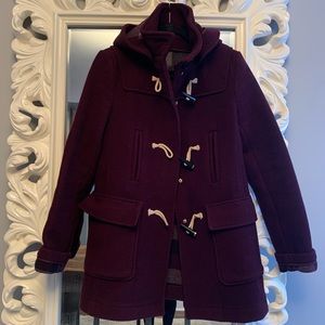 Topshop Maroon Bound Seam Duffle Coat